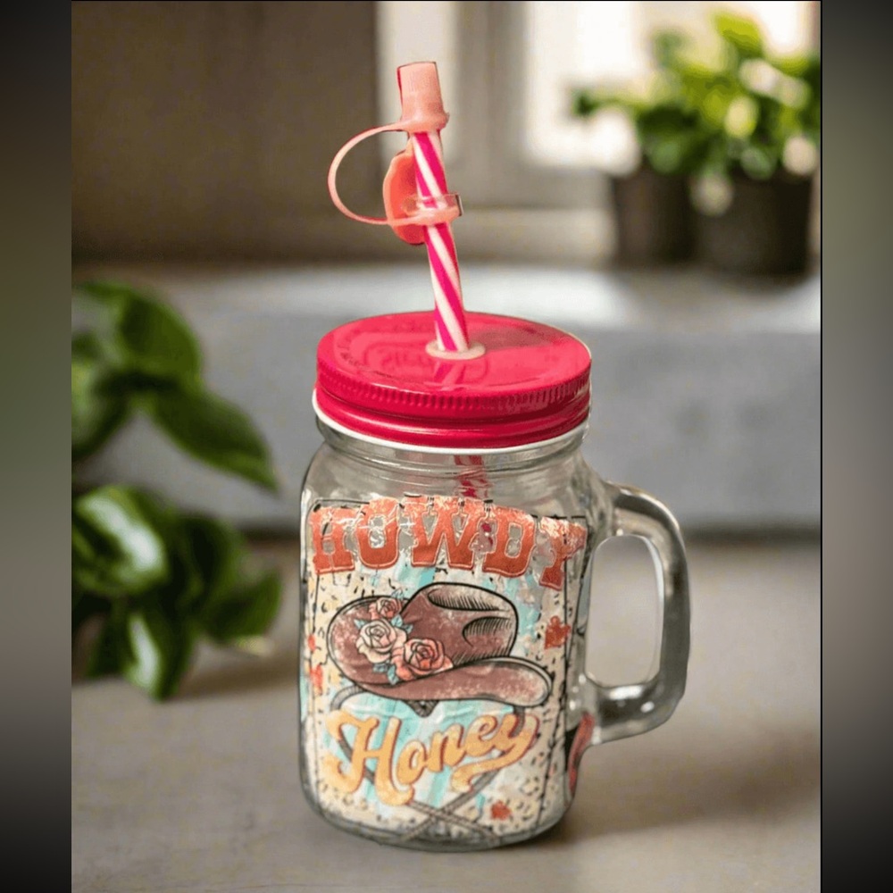 Howdy honey glass cup‎